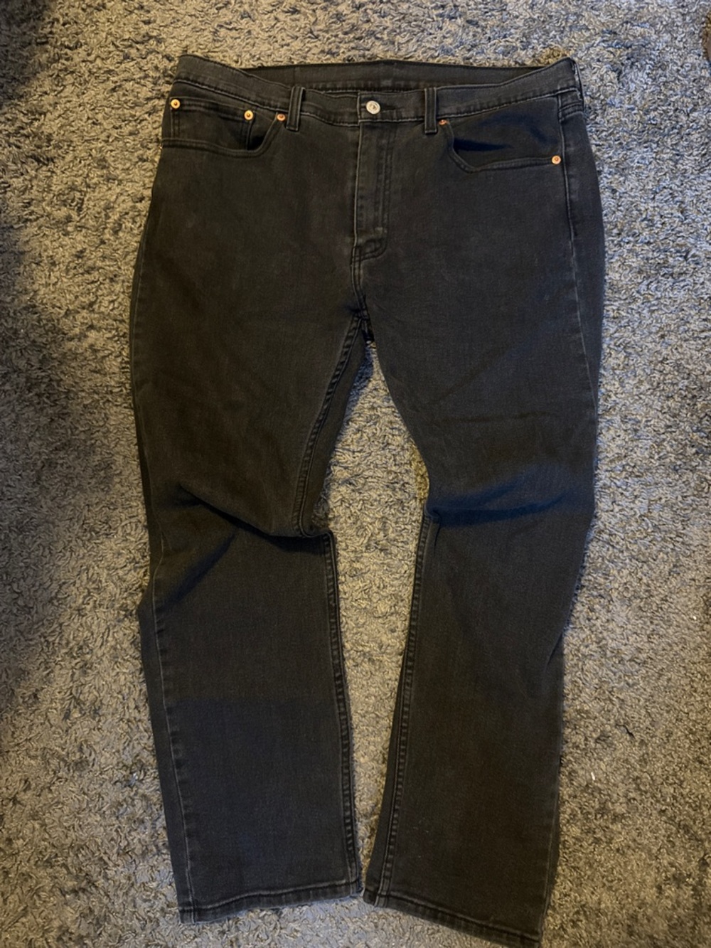 Levi Men's 502 Taper Fit - All Black Denim Jeans - 36x30